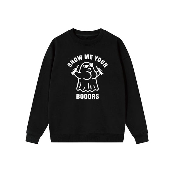 Whichone Men's New Fun Sweatshirt Show Me Yours Print A Casual Round Neck Loose Fit And Autumn/Winter Casual Long Sleeves S-XXL
