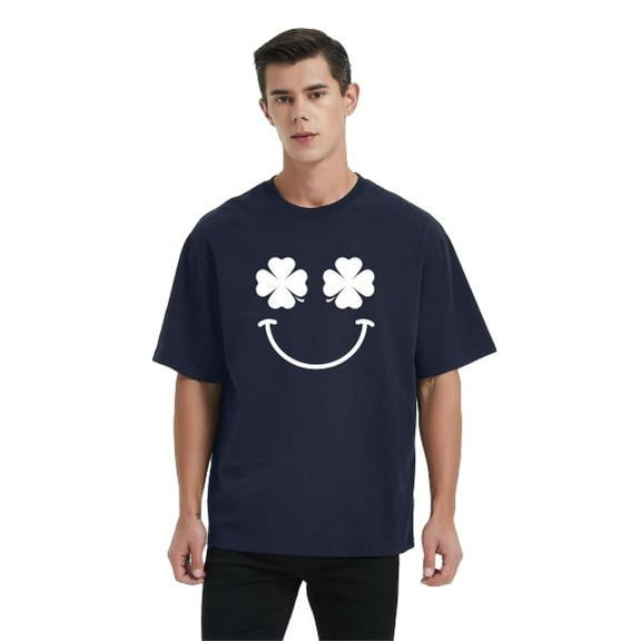 Whichone Mens & Big Mens Clover Funny Face St Patrick's Day Novelty Funny T Shirt