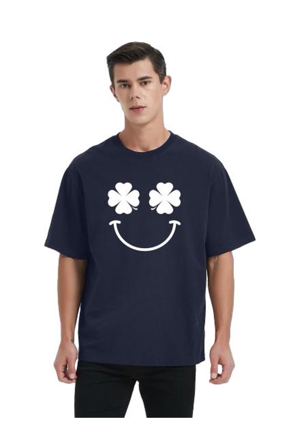 Mens & Big Mens Clover Funny Face St Patrick's Day Novelty Funny T Shirt
