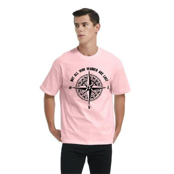 Whichone Mens Not All Who Wander are Lost T-Shirt Workout Shirts Summer Funny Letters Compass Graphic Casual Tops Athletic Tee