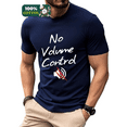 thumbnail image 1 of Whichone "No Volume Control" Casual Graphics Design Short Sleeve Crew Neck T-shirt for Summer Navy Blue, 1 of 7
