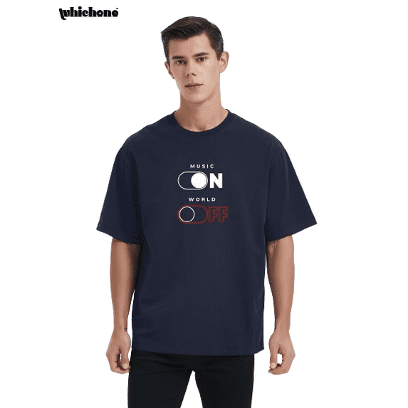Whichone On & Off Button Casual Graphics Design Men's Tshirt With Short Sleeve S-3XL
