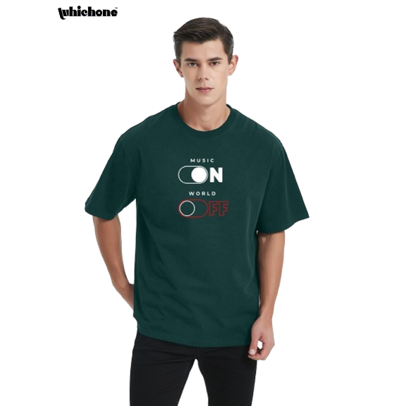 Whichone On & Off Button Casual Graphics Design Men's Tshirt With Short Sleeve M-3XL