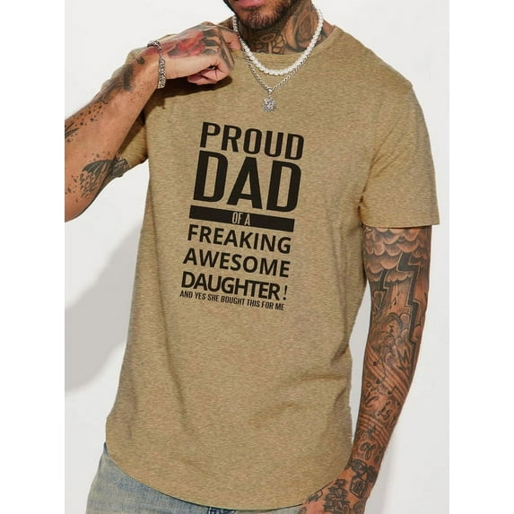 Whichone Proud Dad Shirt Amazing Dad Mens Graphic Leisure Comfy T-shirt Tops Daddy Best Gifts For Father's Day Up To 2XL