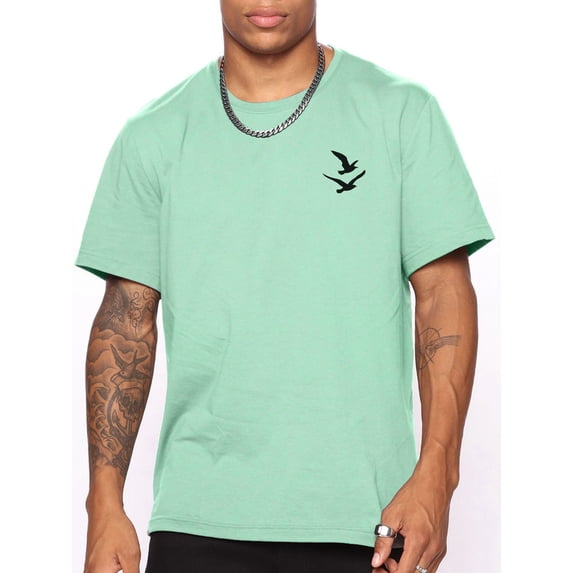 Whichone T-shirt For Men Double Seagull Print Humor, Novelty Funny Pattern S M L XL 2XL Men's Casual Tee