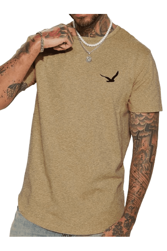 T-shirt For Men Seagull Print Humor, Novelty Funny Pattern S M L XL 2XL Crew Neck Streetwear Casual Tee