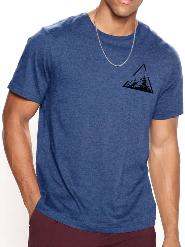Whichone Triangular Frame Mountains Print T-shirt Tops Casual Graphics ...