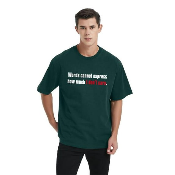 Whichone Words Cannot Express How Much I Don't Care Mens Novelty Sarcastic Graphics T Shirt With Short Sleeve