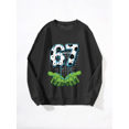 thumbnail image 1 of Whicone Crewneck Sweatshirt Soccer-Themed "67" Christmas Print- Unisex Loose Fit, Black/Grey/inger (S-XXL), 1 of 6
