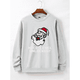 thumbnail image 1 of Whicone Men's Crewneck Sweatshirt Nice Level Unlocked Christmas Pixel Santa Print - Unisex Loose Fit, 100% Polyester, 3 Colors, S-XXL, 1 of 8