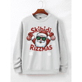 thumbnail image 1 of Whicone Men's Skibidi Rizzmas Santa Crewneck Sweatshirt - Loose Fit, 100% Polyester, 3 Colors, S-XXL, 1 of 8