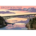thumbnail image 1 of Whidbey Island, Washington, Deception Pass Bridge and P-8, Sunset Scene (9x12 Wall Art Print, Home Decor), 1 of 3