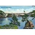 thumbnail image 1 of Whidbey Island, Washington, Deception Pass, Vintage Artwork (12x18 Wall Art Poster, Room Decor), 1 of 3