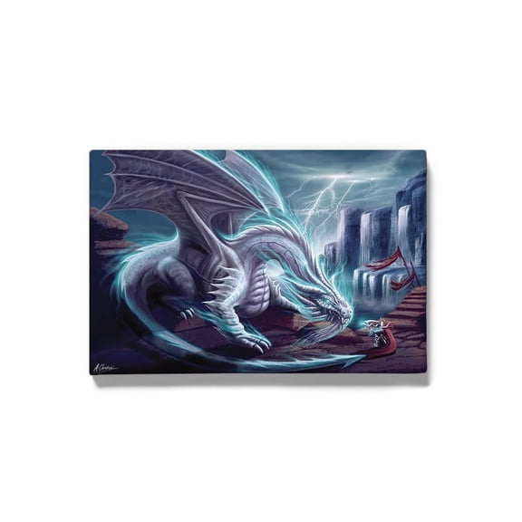 Whie Lighting Dragon Wrapped Canvas  -Anthony Chirstou Designs,