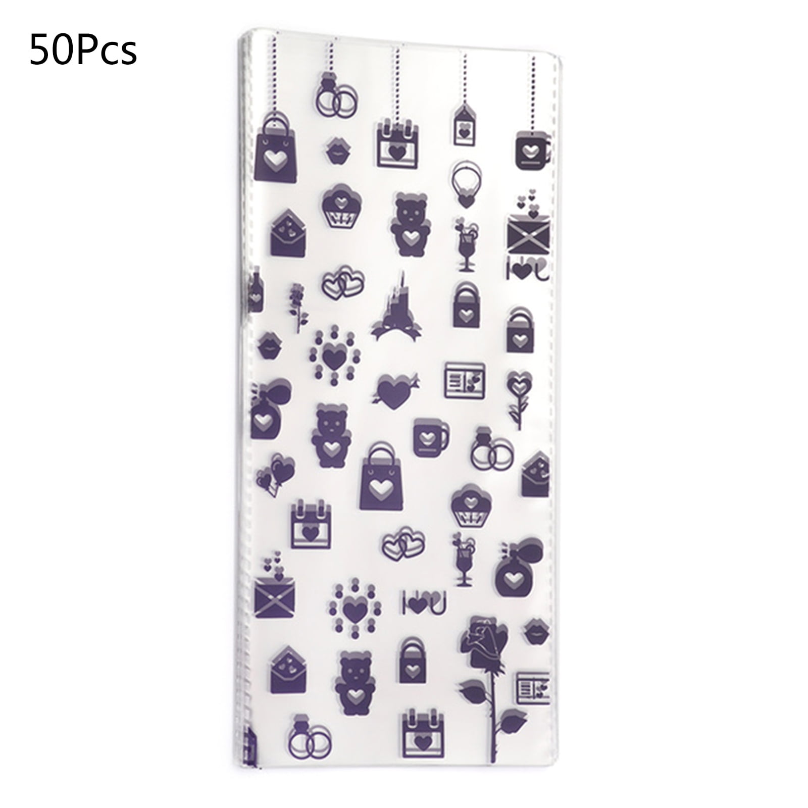 JOYIN 150 Pcs Valentine Cellophane Gift Bags Square Cellophane Candy Bags Goodies Bags In 6 Designs For Kids Valentines Day Party Favor