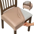 thumbnail image 1 of Whihome Dining Chair Covers Khaki,PU Waterproof Seat Covers Chair Seat Slipcovers ,Set of 2, 1 of 6