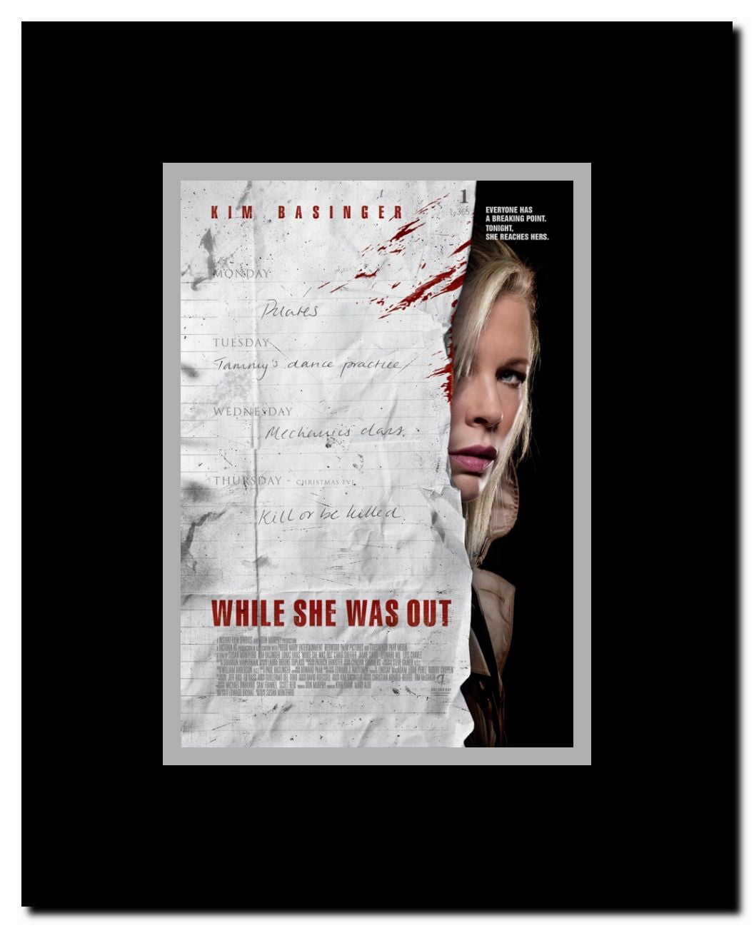 While She Was Out Framed Movie Poster