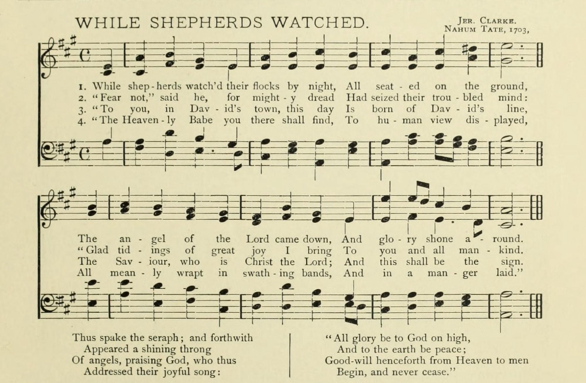 While Shepherds Watch their Flocks Babcock (1858-1901) & Tate Christmas in Song 1891 Canvas Art -  (24 x 36)