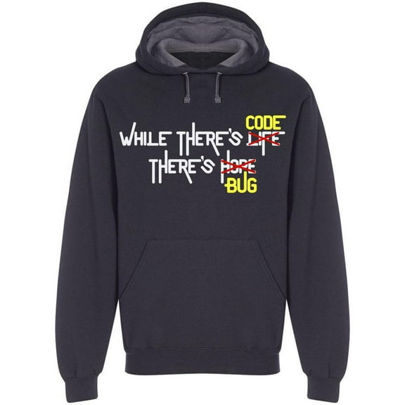 While There's Code There's Bug Hoodie Men -Image by Shutterstock, Male Small