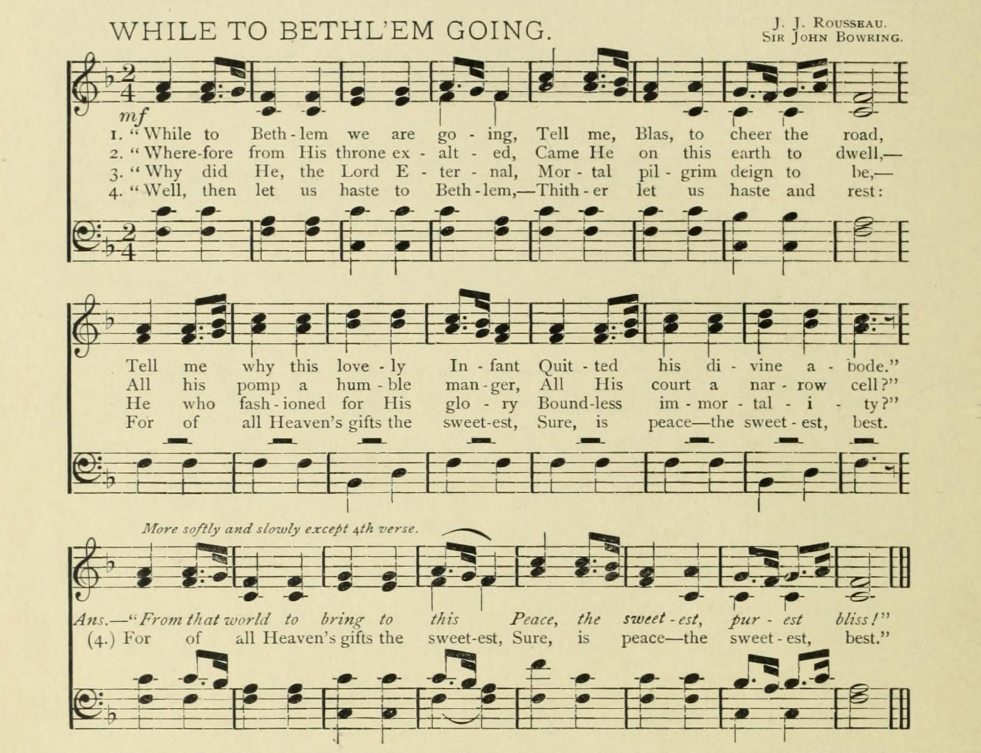 While to Bethlem Going Christmas in Song 1891 Canvas Art - (24 x 36)