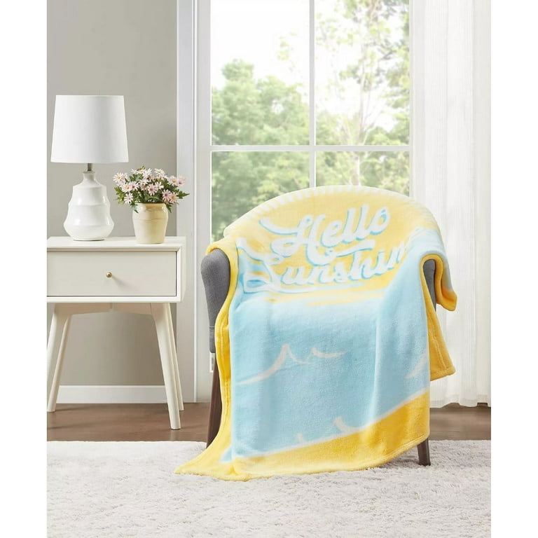 Whim by Martha Stewart Collection Hello Sunshine 50 X 60 Printed Plush Throw