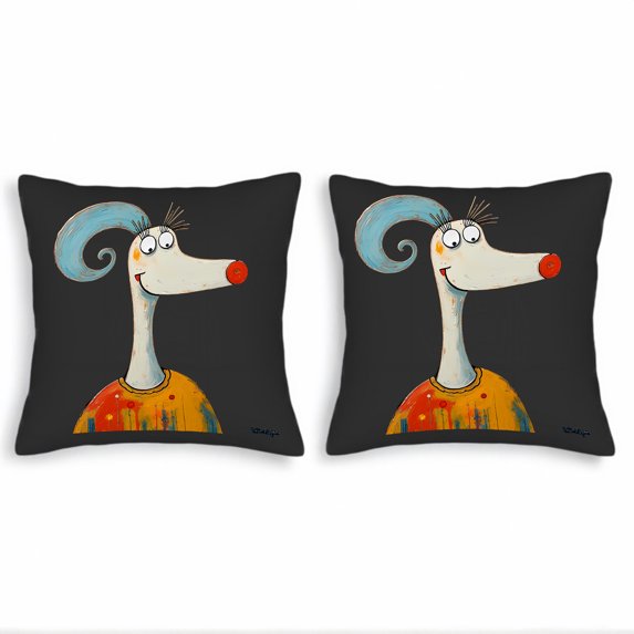 Whimsical 18x18in Throw Pillow Covers Set of 2 - Colorful Abstract Patterns for Couch Bed Car - Playful Design with Cheerful Vibes