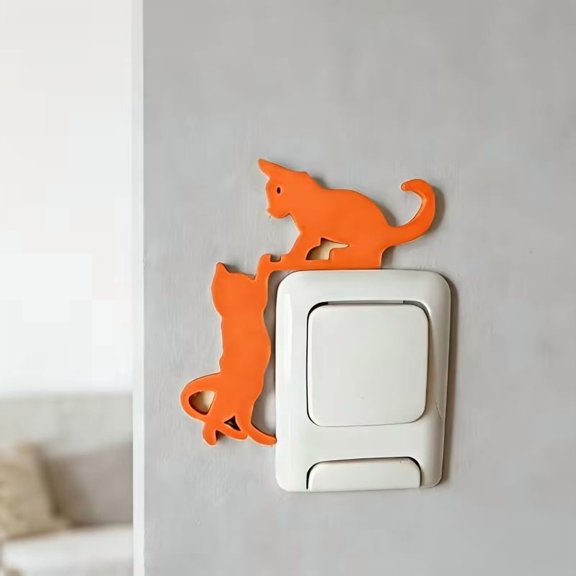 Whimsical 3D Cat Switch Plate Cover - Decorative Outlet Panel for Home Wall Decor, Compatible with Standard US Light Switches, Cute Cat Lover Gift for Living Room Bedroom