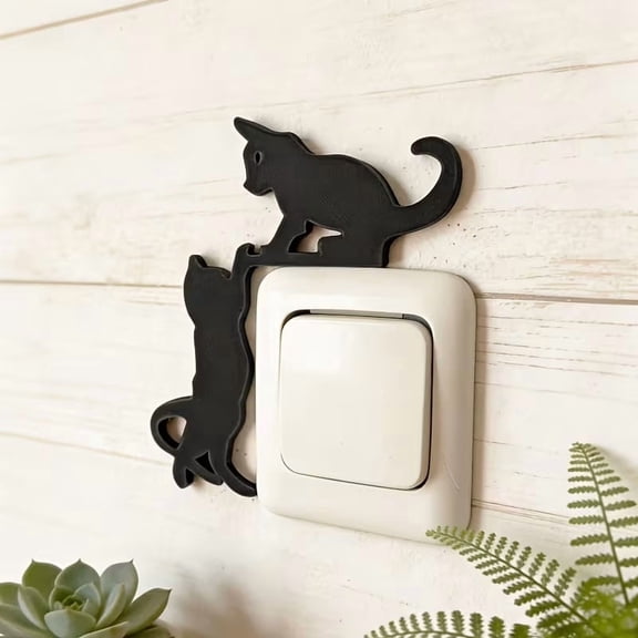 Whimsical 3D Cat Switch Plate Cover - Decorative Outlet Panel for Home Wall Decor, Compatible with Standard US Light Switches, Cute Cat Lover Gift for Living Room Bedroom
