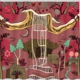 thumbnail image 1 of Whimsical Abstract Tree Shower Curtain - Fantasy Design on Rosy Pink, 1 of 5