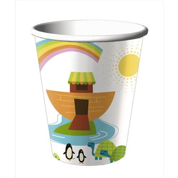 Whimsical Ark Baby Shower Cups - Boy or Girl Baby Shower 9 Oz Paper Cups - 8 Count