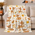 thumbnail image 1 of Whimsical Autumn Deer Leaves Pattern, Cozy Friendship Quote Scene, Warm Flannel Blanket for Living Room and Reading Nook, Art Lovers Thanksgiving Gift, Artistic Home Decor, 1 of 9