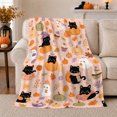 thumbnail image 1 of Whimsical Autumn Forest Playful Black Cats Ghosts, Playful Food Art Scene, Warm Flannel Blanket for Kitchen and Dining Room, Cat Lovers autumn celebration Gift, Pet Lover Home Decor, 1 of 9