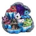thumbnail image 1 of Whimsical Baby Dragons Mini Figurines With LED Faux Geode Crystal Display Set, 1 of 9