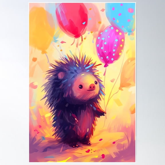 Whimsical Balloon Adventure Poster Wall Art, Modern Wall Decor For Living Room Bedroom, 8x12 UNFRAMED