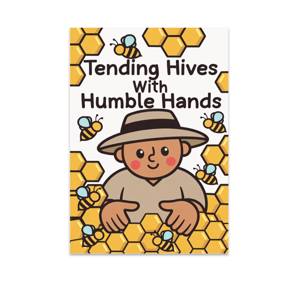 Whimsical Bee Wall Art - Beekeeper Enthusiast - 13x19 Poster Print