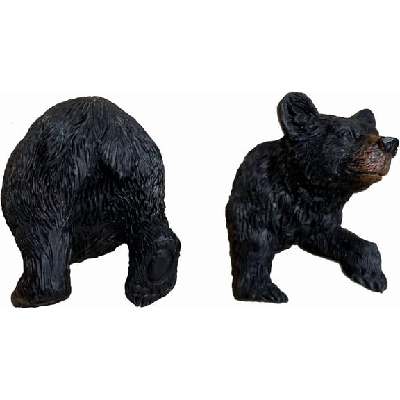 Whimsical Black Bear Drawer Pulls / Cabinet Knobs (2 Piece Set - Bear Head  Butt) - Screws  Washers Included
