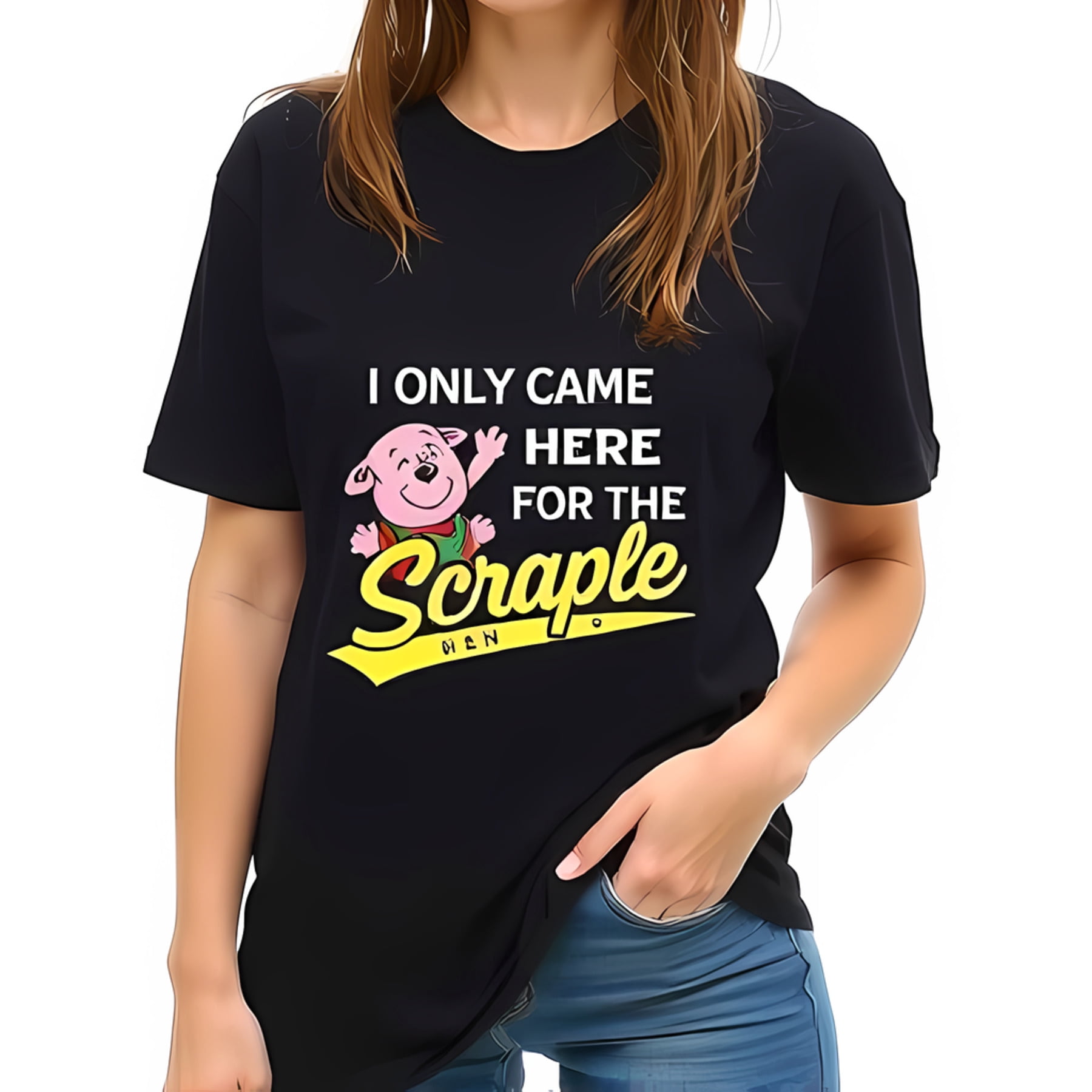 Whimsy Shirt Whimsical Black Cotton Short Sleeve T-Shirt with Retro 'I ONLY CAME ...