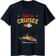 thumbnail image 1 of Whimsical Black Neck T-Shirt with Colorful Cruise Ship Graphic, 1 of 5