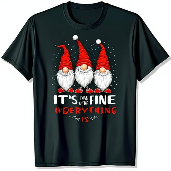 Whimsical Black T-Shirt with Graphic & Fun Everything is Text