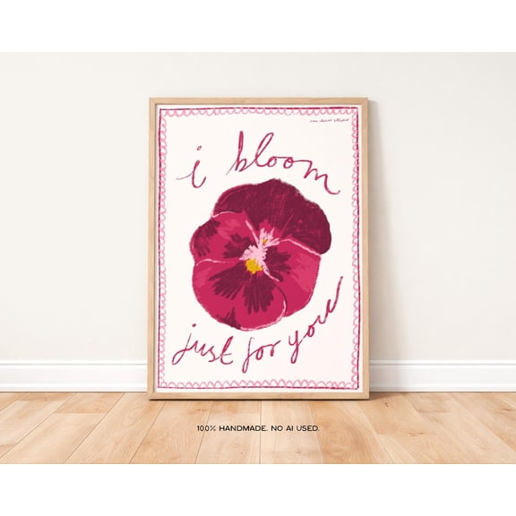 Whimsical Bloom Floral Kitchen Wall Art Decor Unframed Paper Print