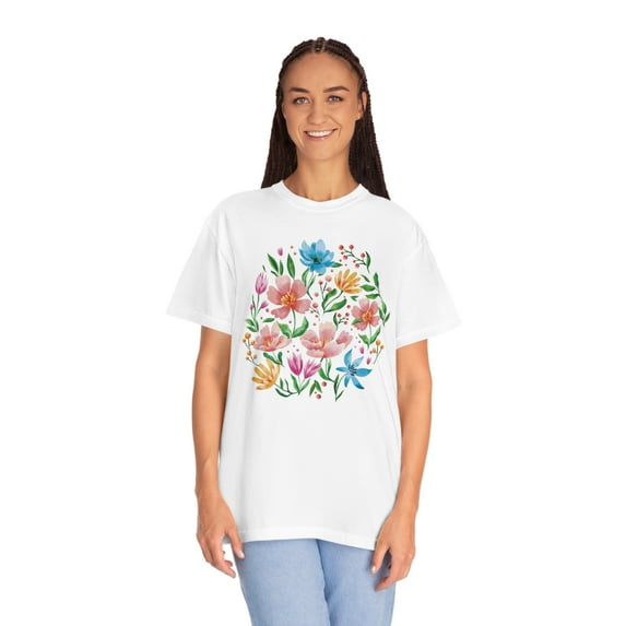 Whimsical Blooms: Watercolor Wildflowers Comfort Colors 1717 Tee T-Shirt