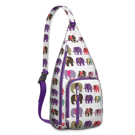 Whimsical Bohemian Elephant Sling Bag - Vintage Ethnic Crossbody Pack (Water-Resistant & Durable, Comfortable Fit)