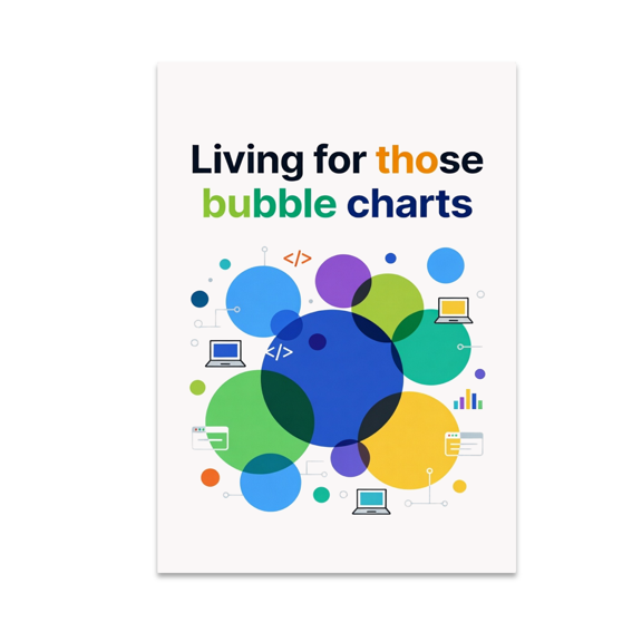 Whimsical Bubble Chart Art - Data Visualization Enthusiast - 13x19 Poster Print
