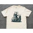 thumbnail image 1 of Whimsical Bulldog Knight Riding Snail T-Shirt – Funny Retro Gift for Dog Lovers, 1 of 5