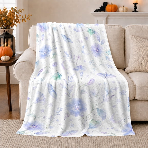 Whimsical Butterfly Floral, Cozy Friendship Quote Scene, Warm Flannel Blanket for Living Room and Reading Nook, Art Lovers Thanksgiving Gift, Artistic Home Decor