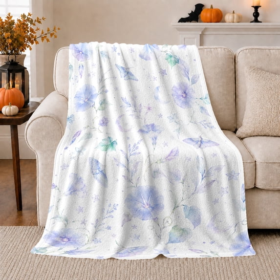 Whimsical Butterfly Floral, Cozy Friendship Quote Scene, Warm Flannel Blanket for Living Room and Reading Nook, Art Lovers Thanksgiving Gift, Artistic Home Decor