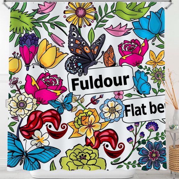 Whimsical & Butterfly Shower Curtain with Fun Quotes