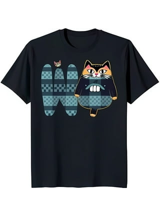 Cartoon cat shirt hot sale