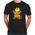 thumbnail image 1 of Whimsical Cartoon Cotton Short Sleeve T-Shirt - Bright Yellow Skin & 'LOVE' Design on Belly, 1 of 5