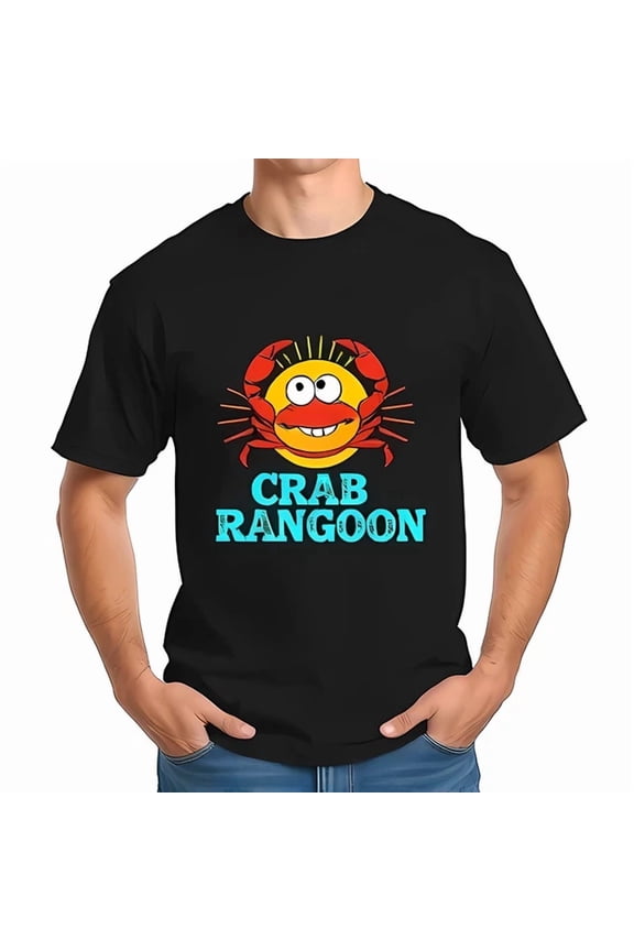 Whimsical Cartoon Crab Cotton Short Sleeve T-Shirt With Crab Rangoon Unisex S-5XL Hot Trending Shirt, Vintage Birthday Gift